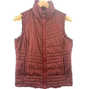 The North Face Reversible Burgundy Fleece Vest Full Zip Women’s L